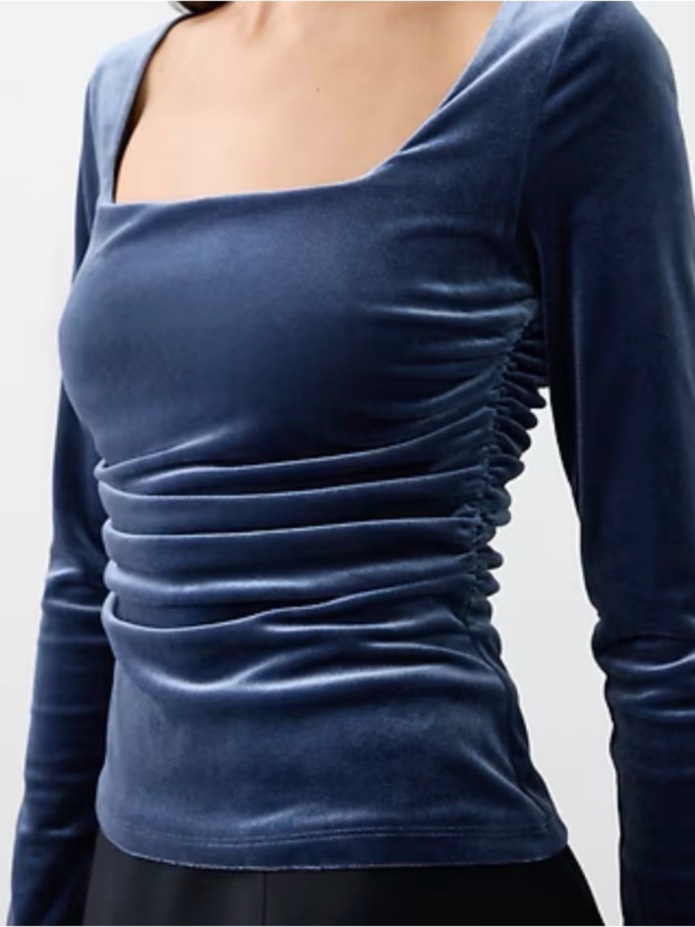 Banana Republic Velvet Navy Shirred Top​: NWOT